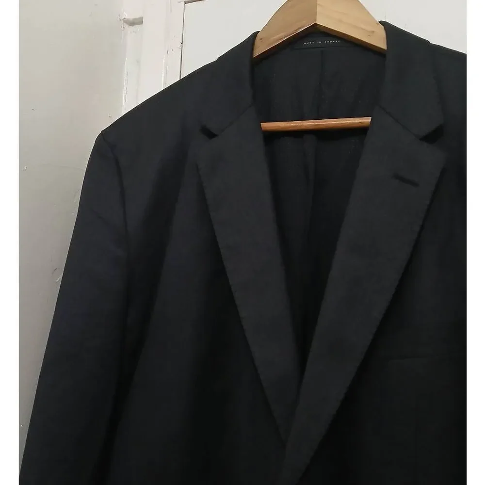 Hugo boss mens 42L blazer jacket super 100 virgin wool dark green
